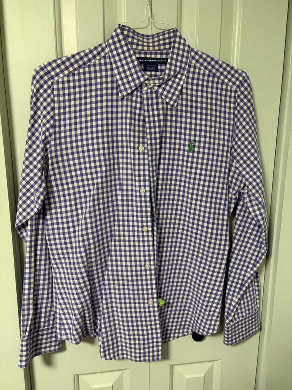 Ralph Lauren Sport Purple and White Gingham Button-Down Shirt